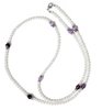 NECKLACE 3755 LONG - PEARLS OF MOTHER OF PEARL AND NATURAL VIOLET AGATE