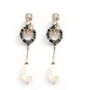 EARRING 2236 BLACK WITH PEARL