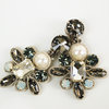 EARRING 2654 GRAY AND PEARL CLIP