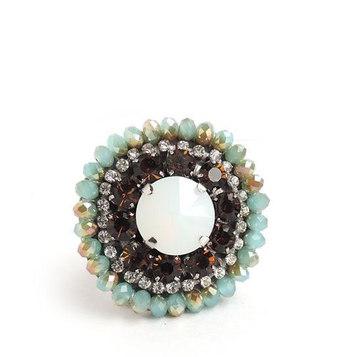 RING 1117 BROWN AND LIGHT BLUE