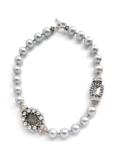 NECKLACE 2640 GRAY PEARL