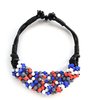 NECKLACE 3346 BLUE, RED AND WHITE