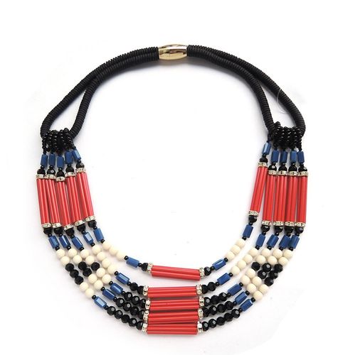 NECKLACE 3321 RED AND BLACK