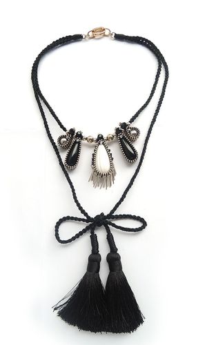 NECKLACE 3283 BLACK AND WHITE