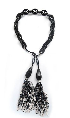 NECKLACE 3171 BLACK AND WHITE