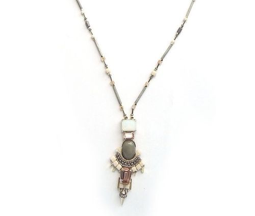 NECKLACE 3085 GREY AND CHAMPAGNE
