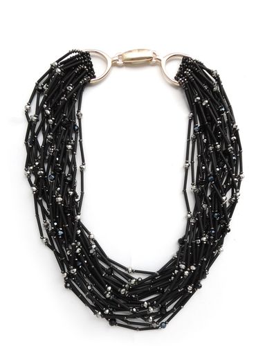 NECKLACE 2032 BLACK AND SILVER