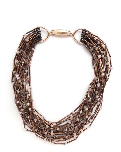 NECKLACE 2032 BROWN AND PINK