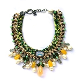 NECKLACE 2401 GREEN+YELLOW